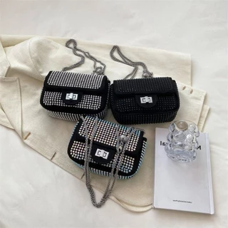 Feminina Bolsa De Mão Clutch Tiracolo Brilho Strass Delicado Luxo Casamento Festa Balada MARISA em Oferta na Shopee