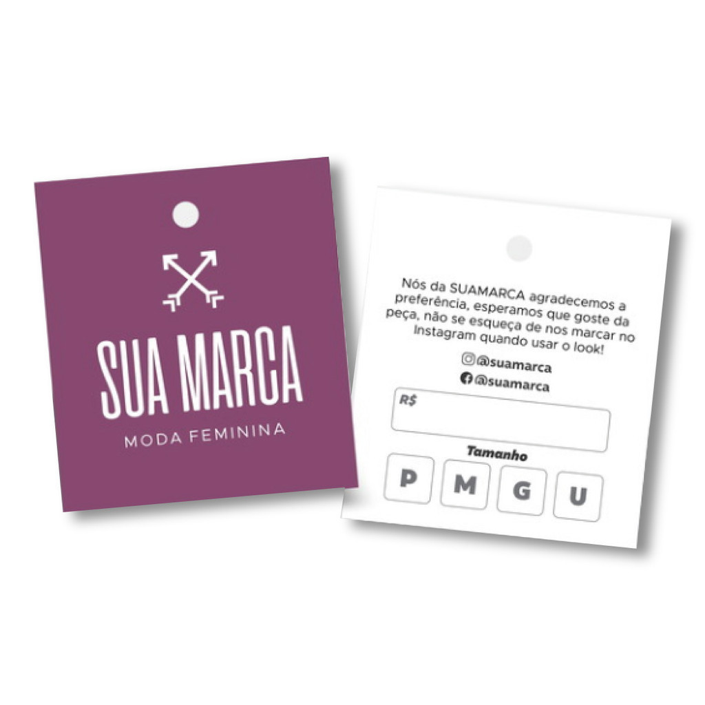 Etiqueta Personalizadas 5.000 un. Tag com a sua Logo Marca impressão ...
