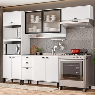 Armário de Cozinha Completa Lótus Motion Carraro Branco