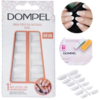 Kit Unhas Postiças Tips Natural Oval Alongamento Unhas C/ 48 em Oferta na Shopee