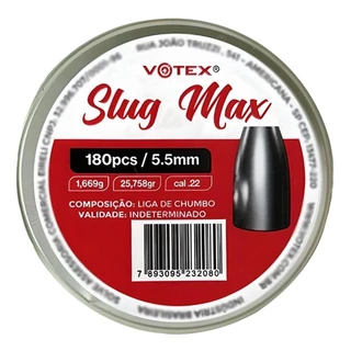 Chumbinho Slug Max 5.5mm 180pcs/pot - Votex