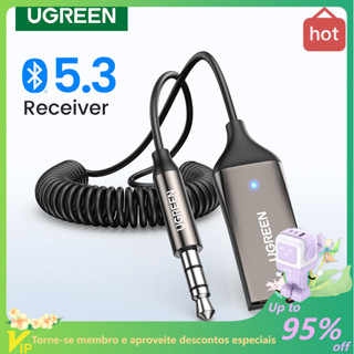 Adaptador Mãos-Livres UGREEN Bluetooth 5.3 Aux Sem Fio Para Áudio Automotivo Receptor USB Conector De 3.5mm Alto-Falante