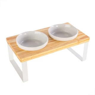 Comedouro Elevado Mádela Duplo P Para cachorro e gato