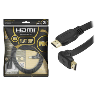 Cabo Hdmi Flat 90 Graus - Premium 2.0 2 Metros 4k 2160p Uhd