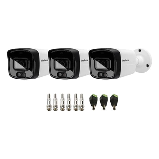 Kit 3 Câmeras Intelbras Bullet Multi HD VHD 3240 Full Color + IR Full HD 1080p 40 metros de Infravermelho com Conectores
