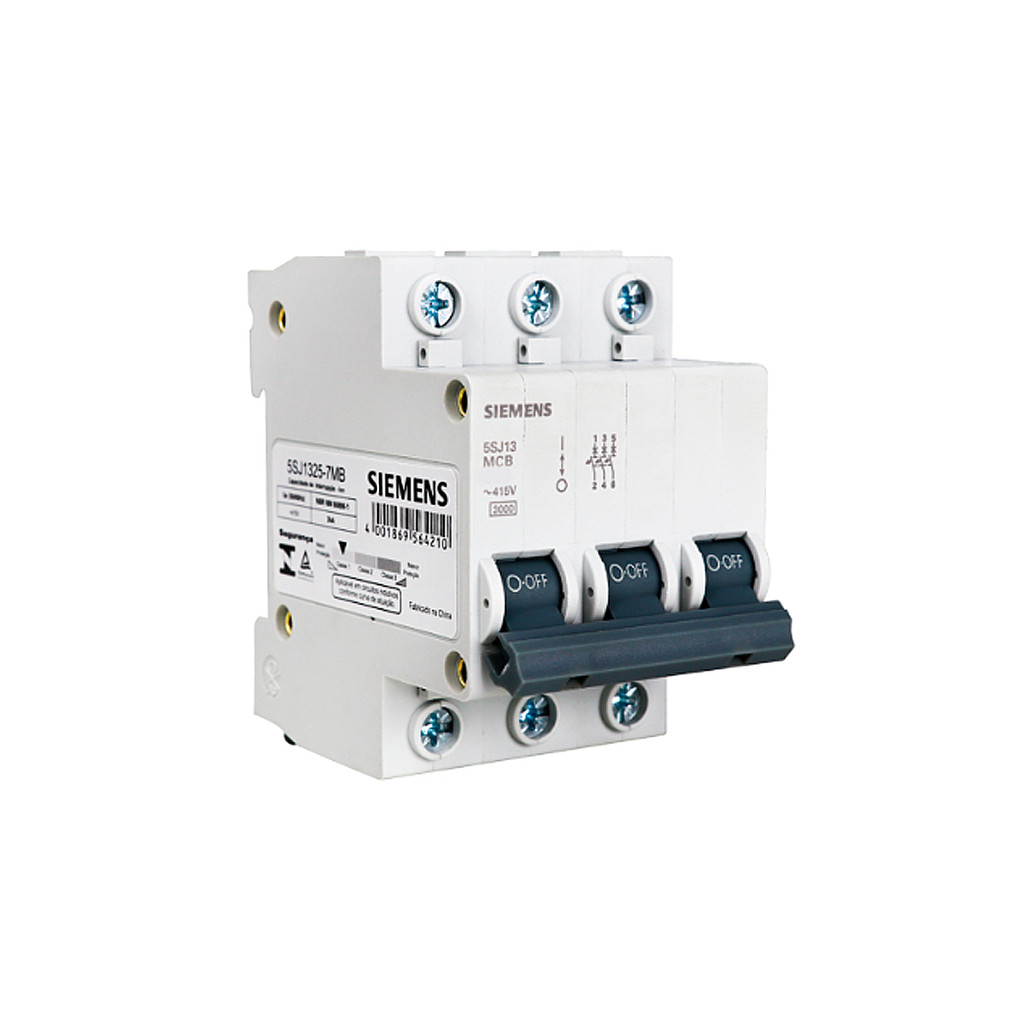 Disjuntor Tripolar 32A, 40A, 50A, 63A Curva C 5SJ1 Siemens