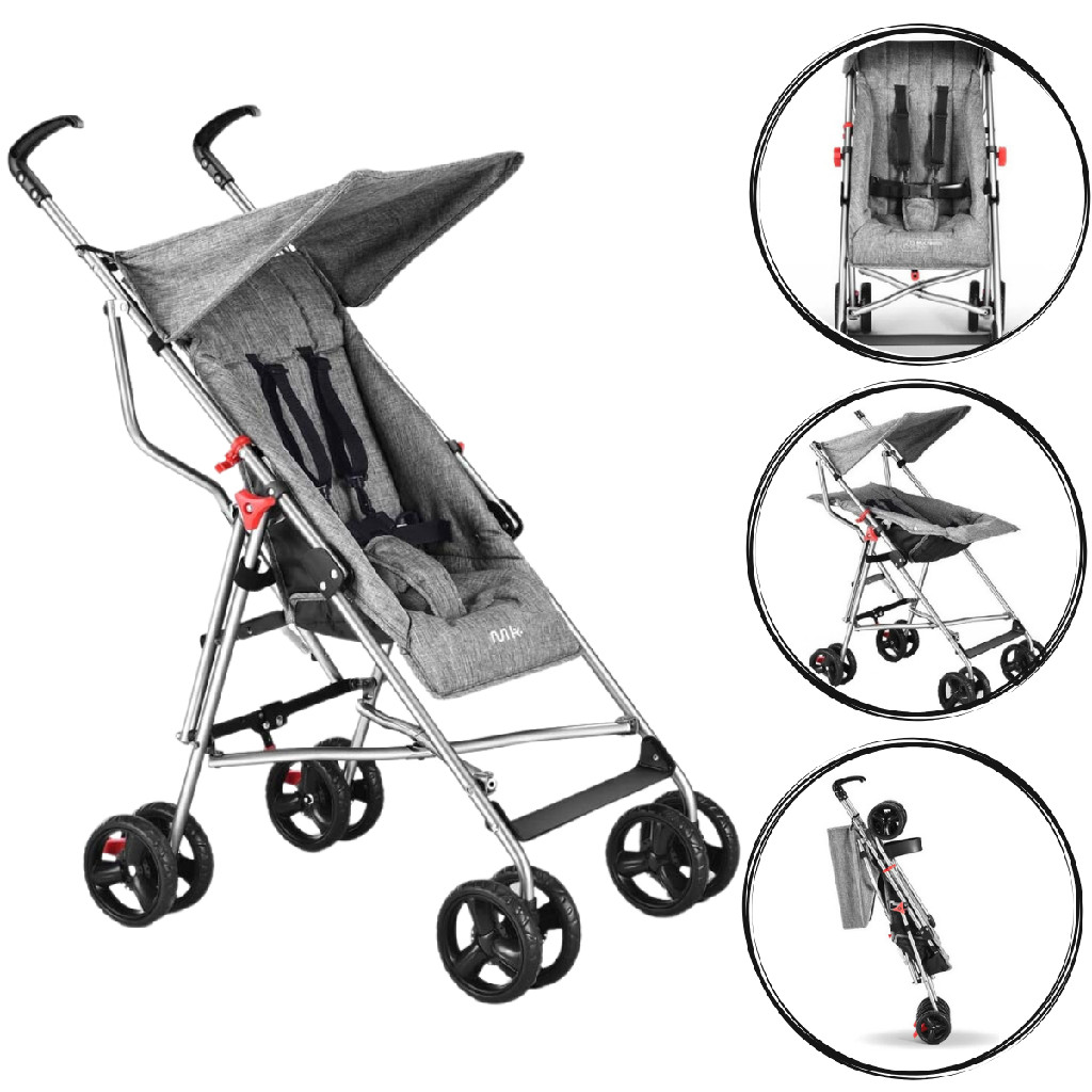 Carrinho de bebê guarda chuva, compacto leve Multikids Cinza | Shopee ...