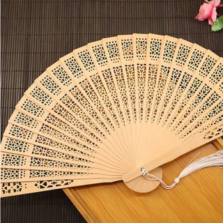 Kit 12 peças leque de madeira leve e elegante para casamento e lembrança em Oferta na Shopee