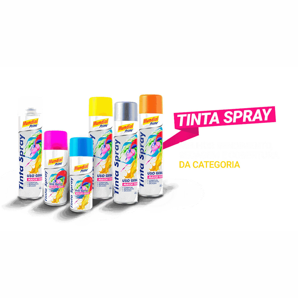 Tinta Spray Uso Geral 400ml Mundial várias cores