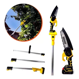 Motopodador De Galhos A Bateria Mini Serra Eletrica 36v Cabo Extensor Motosserra Potencia 1000w motoserra 3 metros cabo Recarregavel 2 em 1 Multiuso - Envio Imediato