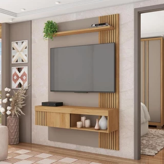Painel Para TV Até 45 Polegadas Moon Marrom Caemmun
