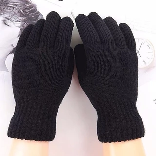 Luva De Lã Frio Inverno Adulto Preta Feminina Masculina Mãos em Oferta na Shopee
