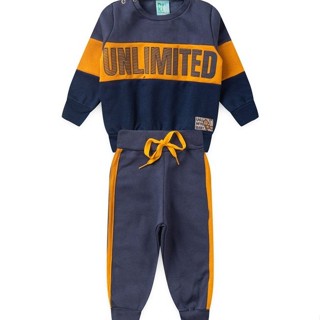 Conjunto Bebê Moletom Menino - Unlimited - Azul