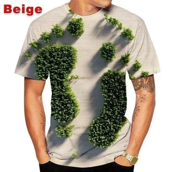 Pegadas De Moda Divertidas Camisetas Impressas 3D De Manga Curta Casual Homem E Mulher Impressão Personalidade Tops De Sobredimensionamento