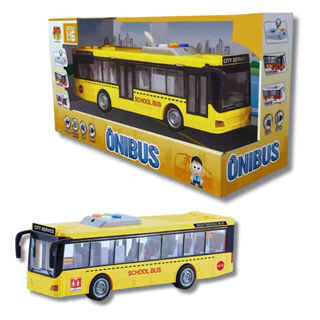 Ônibus Escolar de Fricção 1:16 Com Luz e Som 000627 - Shiny Toys