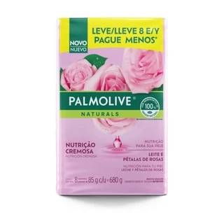 Sabonete em Barra Palmolive Naturals Nutrição Cremosa Leite e Pétalas de Rosa 85g em Oferta na Shopee