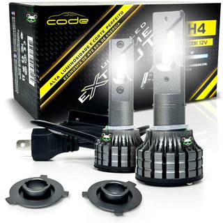 Kit Par Lâmpada Automotiva Ultra Led Extreme Cut 6000K 4400 Lúmens Encaixe H4 Code