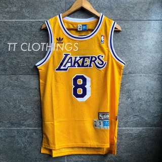 [MY Ready Estoque] Kobe Bryant # 8 Retro Amarelo Los Angeles LA Lakers NBA Basquetebol Jersey Singlet