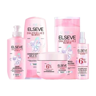 Kit Completo Elseve L’Oréal Paris Glycolic Gloss (5 produtos)