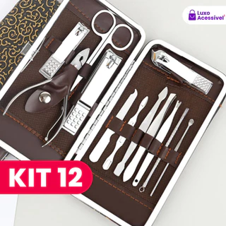 Conjunto De Manicure Portátil Com Cortador De Unhas , Pinça E Tesoura