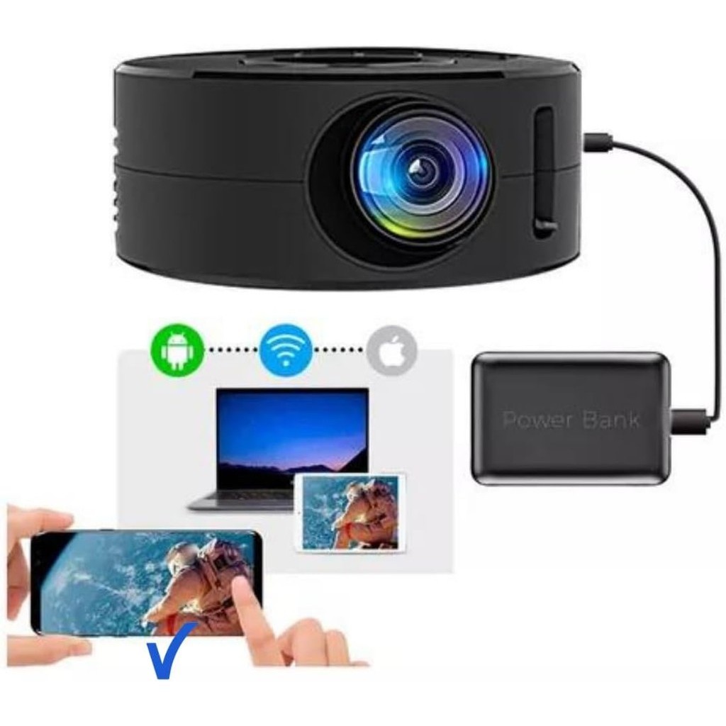 Data Show Mini Protetor Portátil Hd 1500 Lúmens Usb Celular Cor Preto | Shopee Brasil