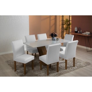 Kit 6 Capas De Cadeira de jantar em Malha Com Elástico