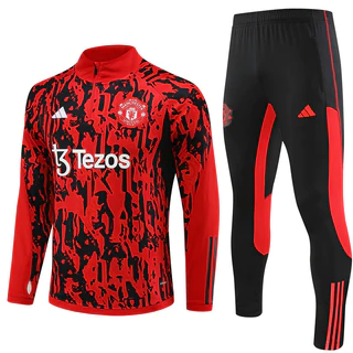 NewHot 23/24 Manchester United Camuflagem Vermelha Fato De Treino Para Homens Vestir Esportivo Crianças Adultas Camisa De Futebol Uniforme Jersey Camisola Jogging Sportswear AAA +