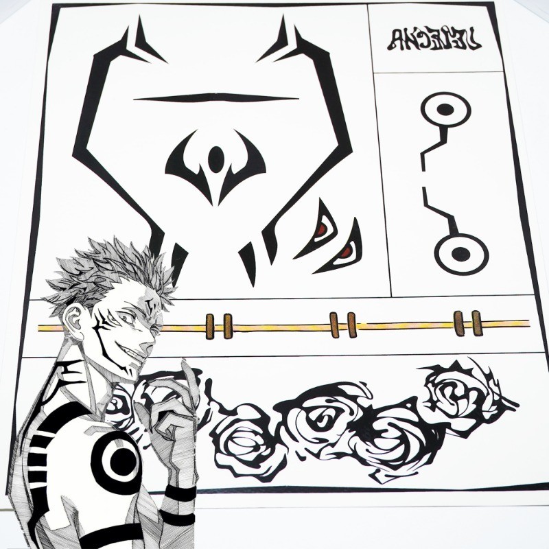 Anime Jujutsu Kaisen Tattoo Sticker Ryomen Sukuna Geto Suguru Homem Mulher Acessório De Moda Halloween