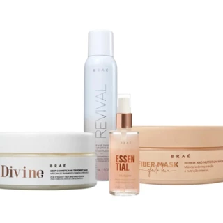 Braé Kit Mascara Divine Fiber Oil Blend Intense Completo (4 Produtos)