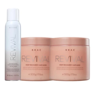 Kit Braé Revival Duo Mask Intense Shine Spray Treament (3 Produtos)
