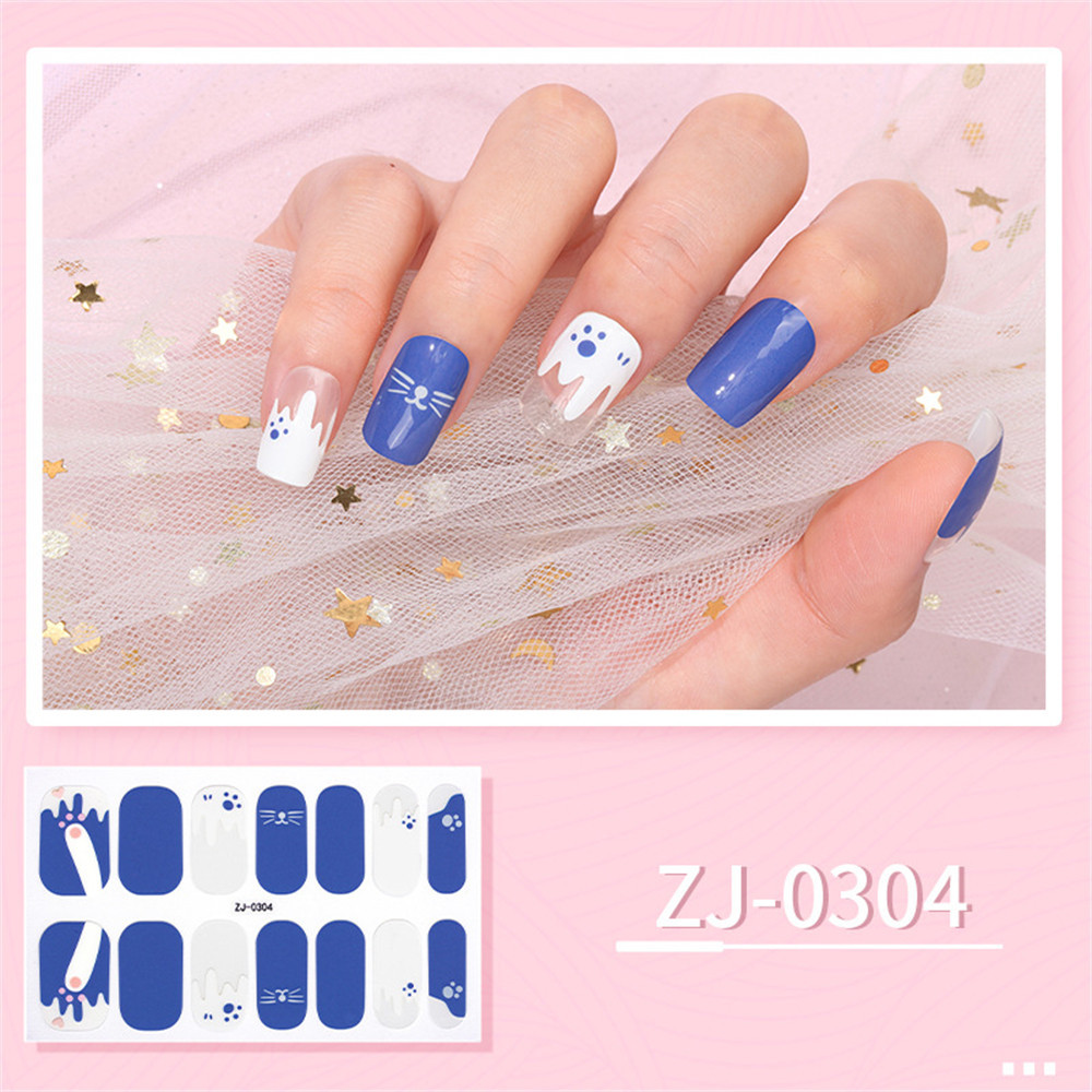 14pcs/Set Film Tape Series Novo Gato Fofo Azul Salto Cor Sólido De Unhas  Adesivos Populares Rasgáveis E Duráveis Manicure Para Meninas Bonitas |  Shopee Brasil