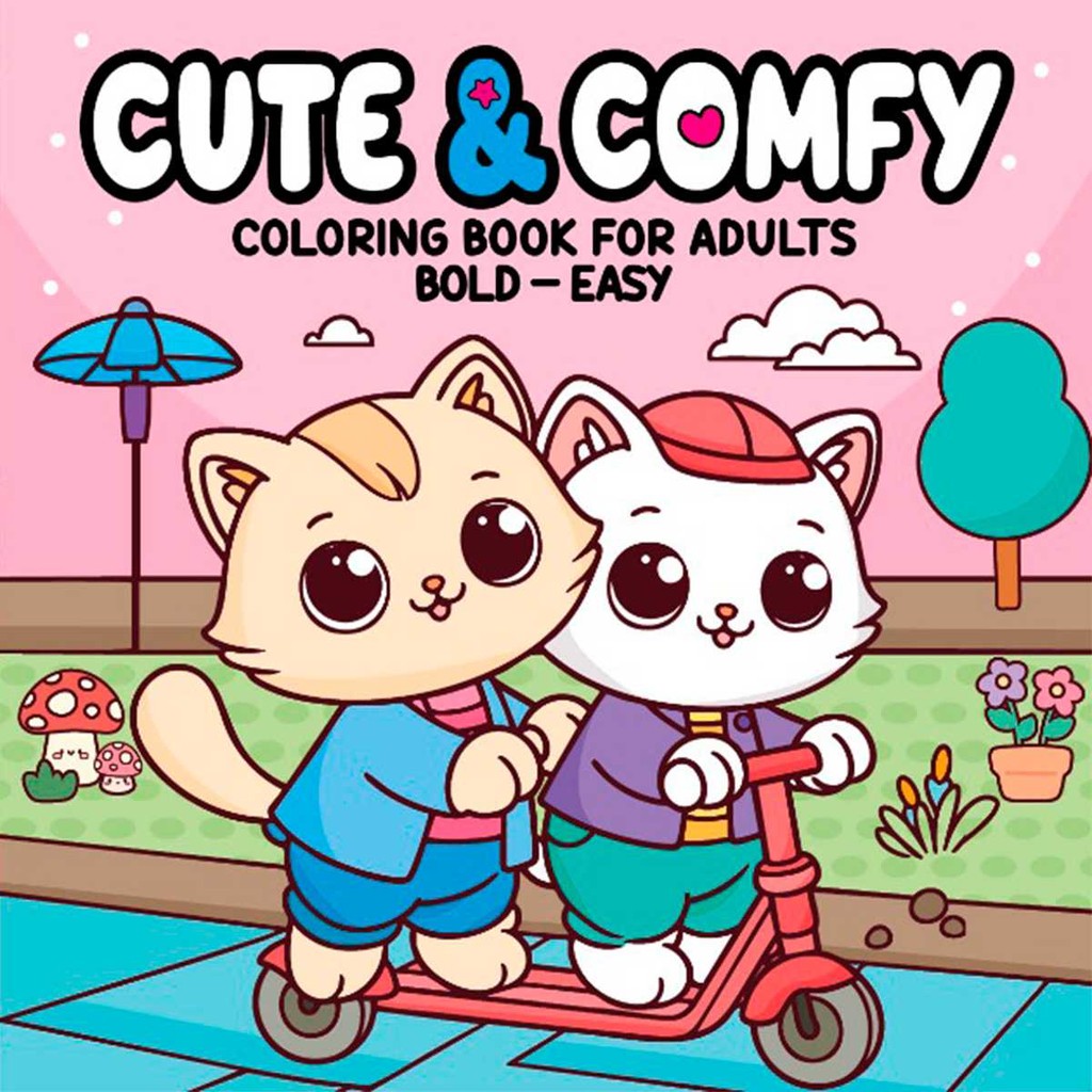 Cute & Comfy Coloring Book for Adults - Bold Easy - Livro de Colorir ...