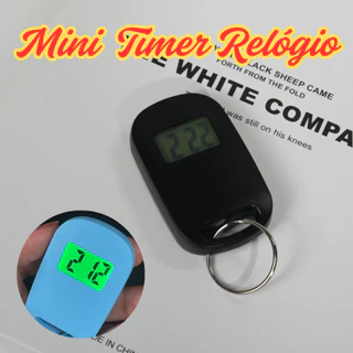 Mini Timer Relógio De Bolso 3,5X6,5Cm Digital Com Chaveiro Portátil Para Sua Bolsa LED Verde Útil em Oferta na Shopee