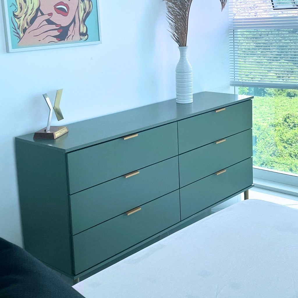 Cômoda Ditália 6 Gavetas DM-243 Verde Oliva