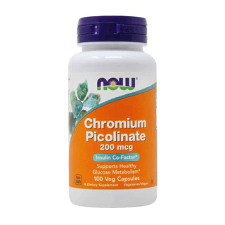 Picolinato de Cromo 200mcg Now foods 100 Veg Cápsulas