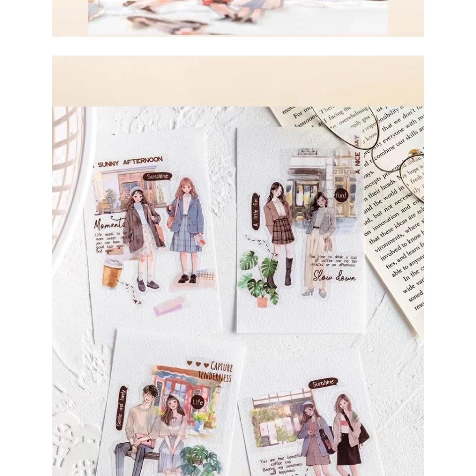JIANWU 30 Folhas Life Tidbits Série Literary Girl Character Material ...