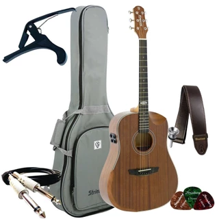 Kit Violão Strinberg Folk Elétrico SD301HCR Galaxy + Acessórios