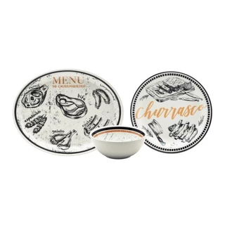 Aparelho de Jantar Churrasco 6 Peças Oxford Presente Masculino em Oferta na Shopee