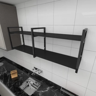 Prateleira industrial cozinha Pratileira Preto E-nichos em Oferta na Shopee