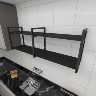 Prateleira industrial cozinha Pratileira Preto E-nichos em Oferta na Shopee