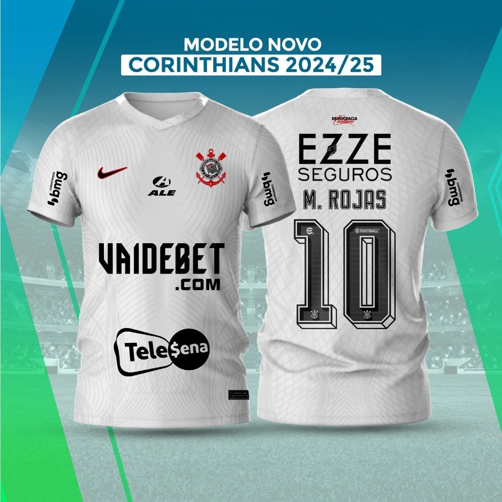 Camiseta Corinthians Personalizada Do Timão 2024 Masculina | Shopee Brasil