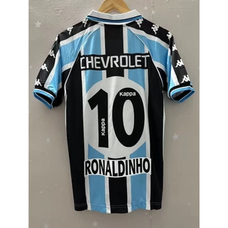 000-01 Gremio RONALDINHO Camiseta Personalizada De Alta Qualidade Para Casa Retro Football Jersey