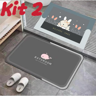 Kit 2  Tapete Hiper Absorvente Antiderrapante de Secagem Rápida Enviar aleatoriamente MARISA em Oferta na Shopee