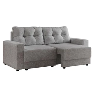 Sofá 3 Lugares Retrátil Lubeck Linho Cinza em Oferta na Shopee