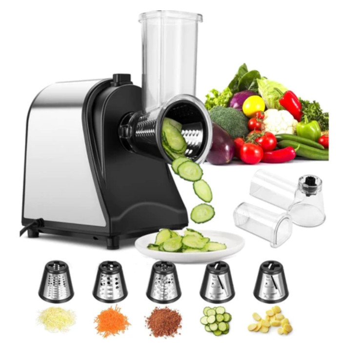 Cortador Elétrico Automático de Vegetais Ralador Aço inoxidá