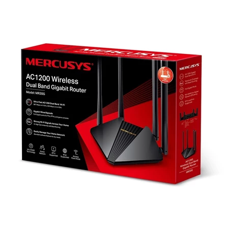 Roteador 4 Antenas AC1200 Dual Band Gigabit Mercusys MR30G