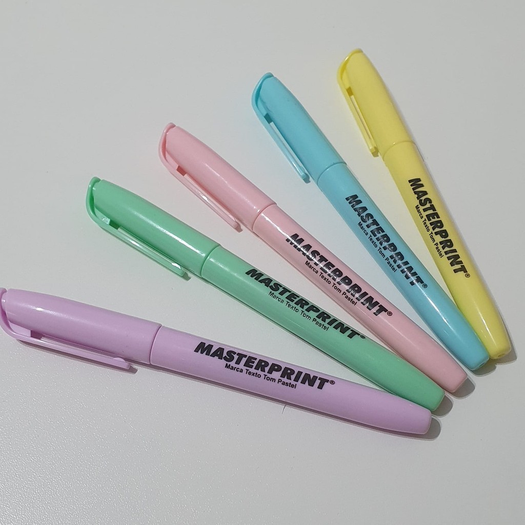 Kit de Marca Texto Pastel Masterprint 5 cores Barato Papelaria | Shopee ...