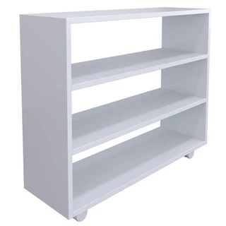 Sapateira Multiuso Organizador Com 03 Prateleiras E Rodízio Pérola L03 Branco - Lyam Decor