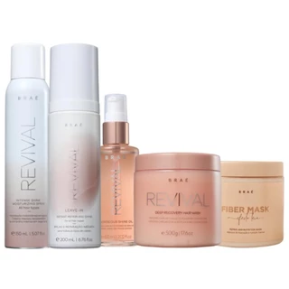 Kit Braé Revival Duo Mask Fiber Shine Oil (5 Produtos)