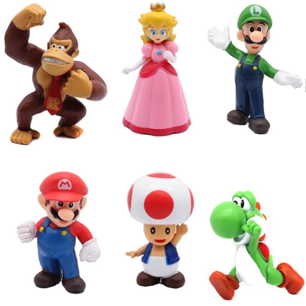 KIT COM 6 BONECOS Super Mario Bros Figure Brinquedos para Crianças em Oferta na Shopee